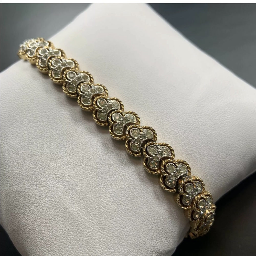 Heavy Middle Eastern Bracelet Gold Filed Zirconia